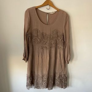 Taupe mini boutique dress- medium